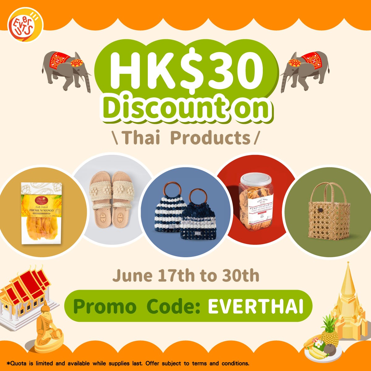 HK$30 Discount on Thai Products